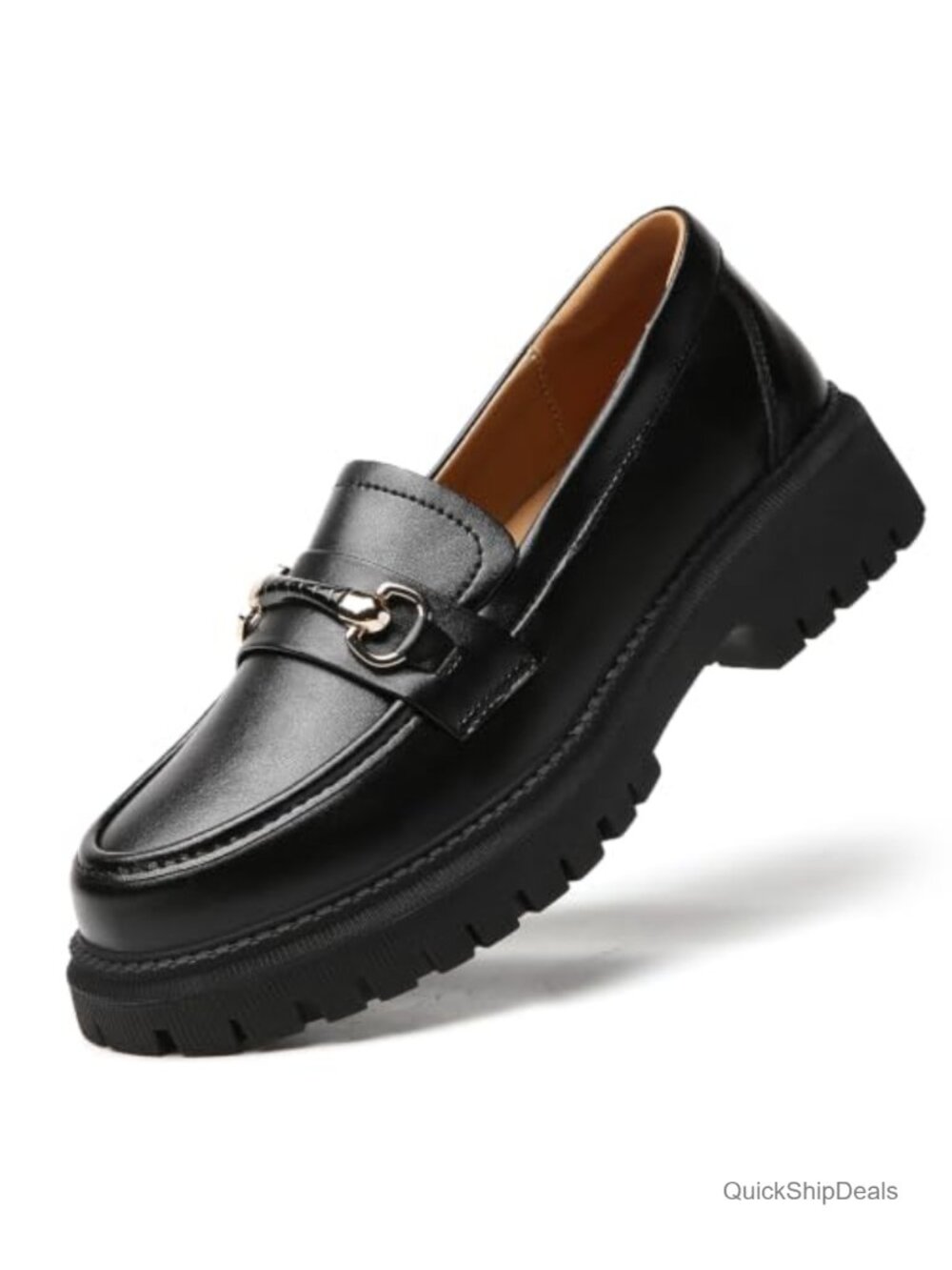 Women's Platform Penny Loafers Slip-On Business Casual Shoes